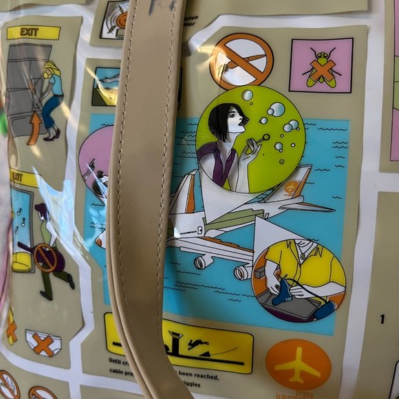 Vinyl Funny Comic Travel Bag Carry on ! Some Flaws but GUC ! MoMA Art - Picture 10 of 16